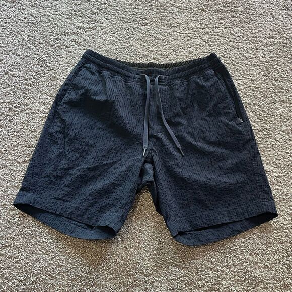lululemon athletica Other - Lululemon Bowline Shorts Seersucker True Navy Blue 8” Linerless Mens Size Large